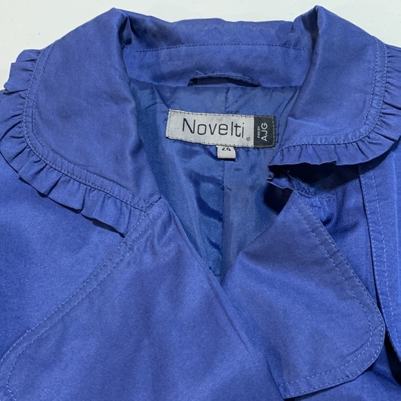 Novelti AJG Belted Blue Trench Jacket Plus Size 2X - Picture 7 of 11